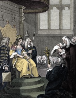 The Act of Union between England and Scotland being read before Queen Anne, 1826. Artist: Unknown.