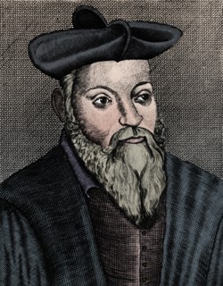 Michel Nostradamus (1503-1556), French physician and astrologer, 17th century. Artist: Unknown.