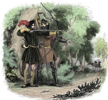 Robin Hood, legendary English folk hero and outlaw and champion of the poor, early 19th century. Artist: Unknown.