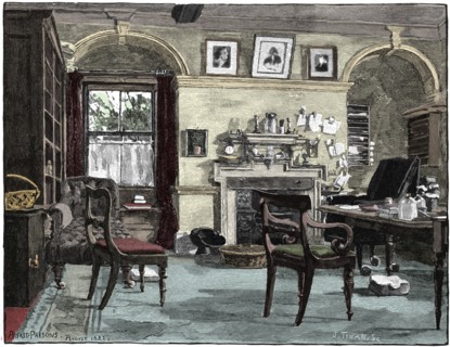 Darwin's study at Down House, his home near Beckenham, Kent, 1883. Artist: Unknown.