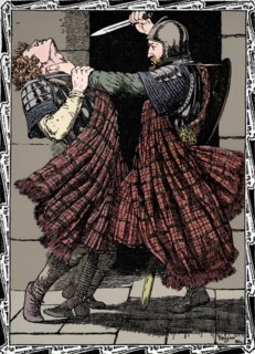 Comyn Stabbed By Bruce, 1902. Artist: Patten Wilson.