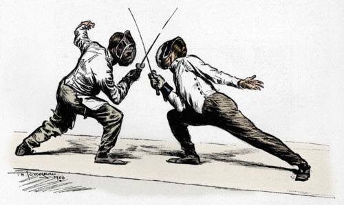 'Fencers', 1900. Artist: Frederick Henry Townsend.