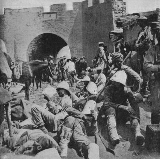 'In the Flowery Land - The Wounded of the Allies at the Mud Gate, Tientsin', 1900. Artist: Unknown.