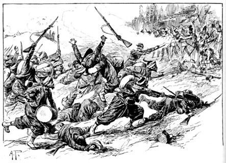 Rushing With Horrid Yells They Seized The Hill, 1902. Artist: AP.