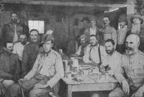 'Roughing It By The Modder River: The Officers' Mess of the 3rd Grenadier Guards', 1902. Artist: Unknown.
