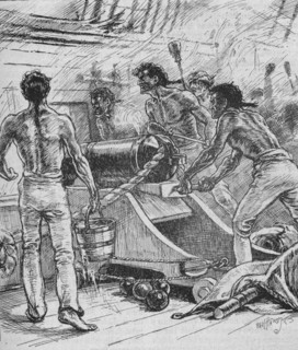 'The 'Royal Sovereigns' Stuck To Their Guns, and Fought Them Like Fiends', 1902. Artist: Paul Hardy.