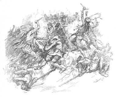 'Sprang Out of the Morass and Flew at the Throats of the Renowned Riflemen', 1902. Artist: Unknown.
