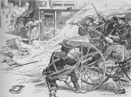 'Clearing the Streets of Alexandria', c1896, (1902). Artist: Unknown.