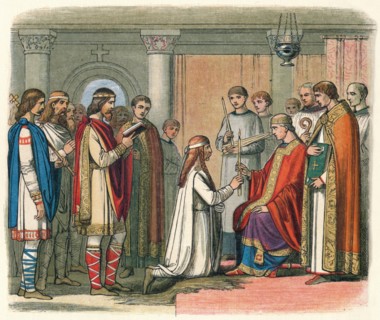 'Baptism of King Guthorm', 878 (1864). Artist: James William Edmund Doyle.