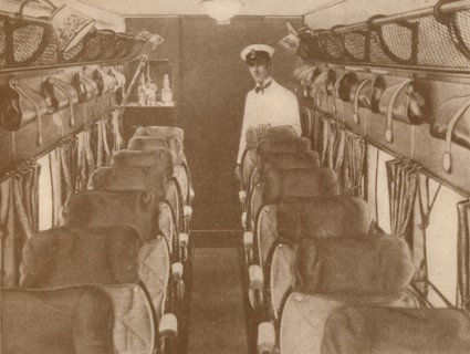 'The Saloon of a London-Paris Aeroplane', 1927. Artist: Unknown.
