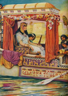 'Cleopatra - The "Serpent of Old Nile" in the Royal Galley', c1925. Creators: Arthur Percy Dixon, Cleopatra.
