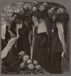 'Vegetable sellers, Jerusalem', c1900. Artist: Unknown.