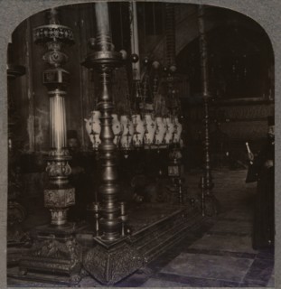 'The Stone of Annunciation in the Holy Sepulchure Church, Jerusalem', c1900. Artist: Unknown.