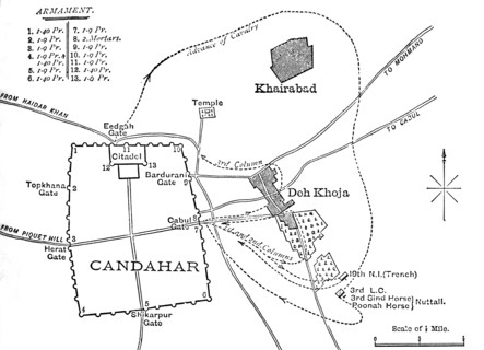 'Plan of the Sortie from Candahar, (Aug. 16, 1880)', c1880. Artist: Unknown.