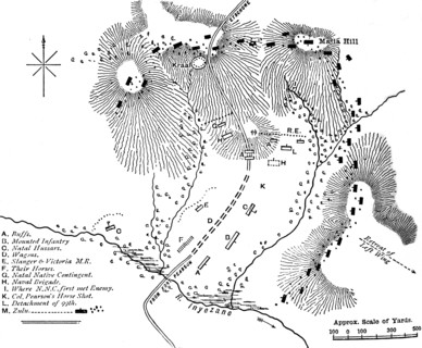 'Plan of the Fight at Inyezane, (Jan. 22, 1879)', c1880. Artist: Unknown.