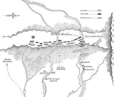 'Plan of Attack on Peiwar Kotal (Dec. 2, 1878)', c1880. Artist: Unknown.