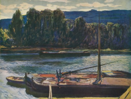 'Evening on the River Seine', c1910, (1912). Artist: Alexander Jamieson.