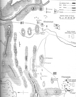 'Plan of the Battle of Charasiah, (Oct. 6, 1979)', c1880. Artist: Unknown.