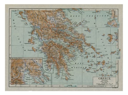 Map of Ancient Greece, c1910s. Artist: Emery Walker Ltd.