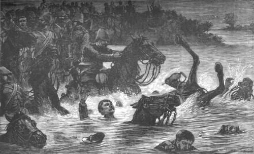 'Accident to the Tenth Hussars', c1880. Artist: Unknown.