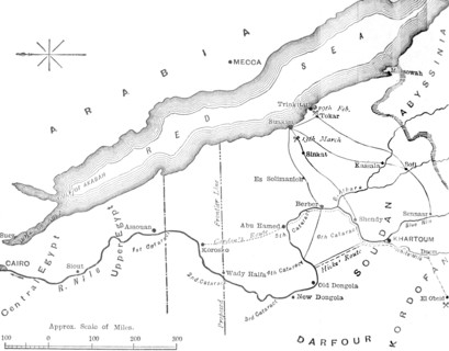 'Map of the Country Between Egypt and the Soudan', c1881-85. Artist: Unknown.