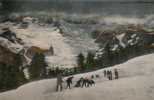 'Snowballing in Paradise Valley in Midsummer, Mt. Rainier National Park', c1916. Artist: Asahel Curtis.