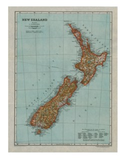 Map of New Zealand, c1910. Artist: Gull Engraving Company.