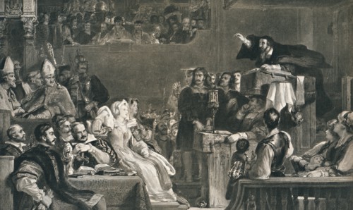 'John Knox Preaching before the Lords of the Congregation, 10 June 1559', c1827, (1912). Artist: David Wilkie.