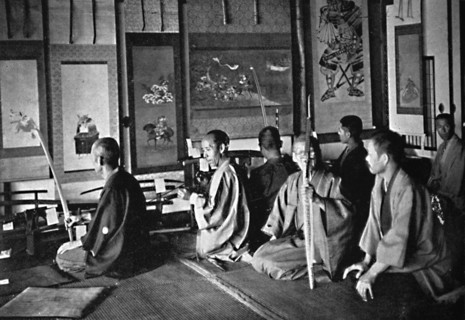 Middle class Japanese swords at an exhibition, 1902. Artist: Prince Alexander Gagarine.