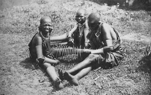 Three young Masai women, 1912. Artist: Unknown.