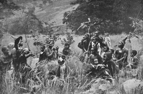 A Zulu musician and audience, 1912. Artist: Unknown.