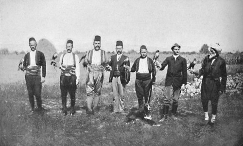 Bosnian falconers, 1912. Artist: F Topiq.