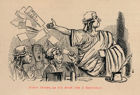 'Cicero throws up his Brief, like a Gentleman', 1852. Artist: John Leech.