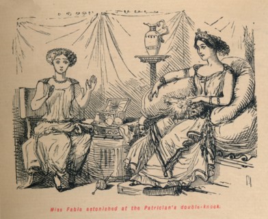 'Miss Fabia astonished at the Patrician's double-knock', 1852. Artist: John Leech.