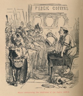 'Hanno announcing the emptiness of the Public Coffers', 1852. Artist: John Leech.