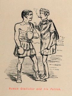 'Roman Gladiator and his Patron', 1852. Artist: John Leech.