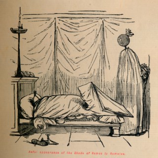 'Awful appearance of the Shade of Remus to Romulus', 1852. Artist: John Leech.