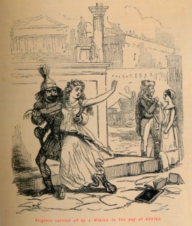 'Virginia carried off by a Minion in the pay of Appius', 1852. Artist: John Leech.