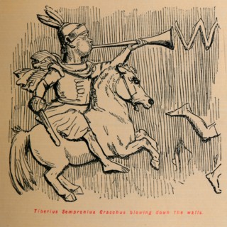 'Tiberius Sempronius Gracchus blowing down the Walls', 1852. Artist: John Leech.