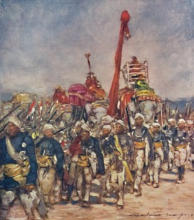 'A Typical Group in the Retainers' Procession', 1903. Artist: Mortimer L Menpes.