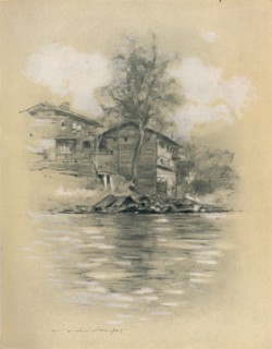 'River Dwelling at Srinagar', 1903. Artist: Mortimer L Menpes.