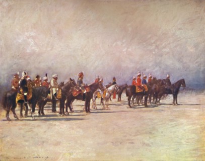 'Viceroy reviewing the Troops', 1903. Artist: Mortimer L Menpes.