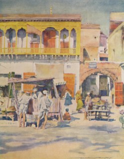 'A Bazaar, Delhi', 1905. Artist: Mortimer Luddington Menpes.