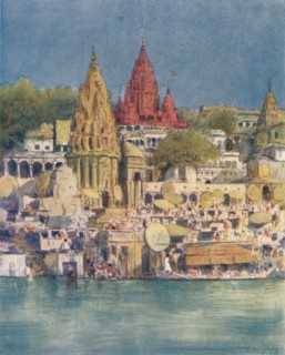 'A River Festival at Benares', 1905. Artist: Mortimer Luddington Menpes.
