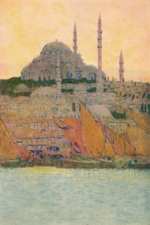 'The Mosque of Suleiman at Constantinople', 1913. Artist: Jules Guerin.