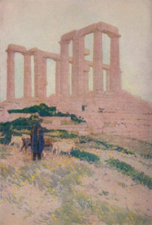 'The Temple of Poseidon and Athene at Sunium', 1913. Artist: Jules Guerin.