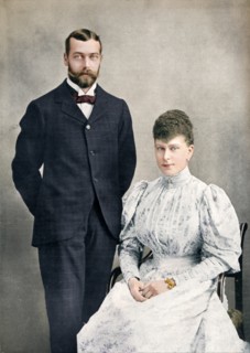 The future King George V and Queen Mary shortly after their marriage, 1893 (1911). Creator: WS Stuart.