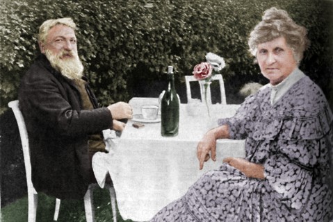 'Auguste Rodin - Rodin and his Wife in their Garden at Meudon', c1925. Artist: Unknown.