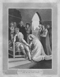 'Queen of Richard II. Interceeding for the Life of Sir Simon Burley', 1838. Artist: Unknown.