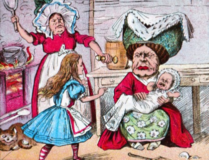 'Alice, the Duchess, and the Baby', c1910. Artist: John Tenniel.